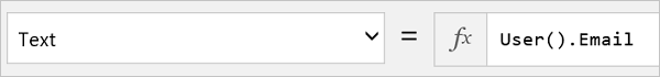 Text property with user email