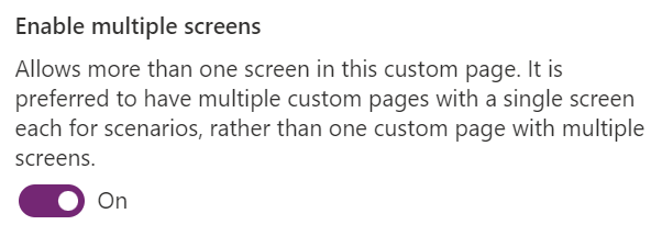 Custom page enable multiple screens