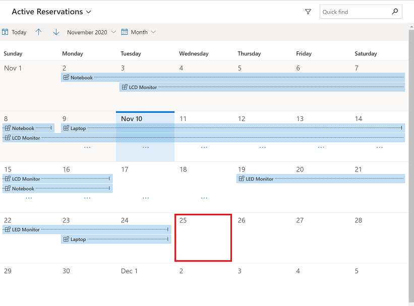 Select a date tile in the Month view.