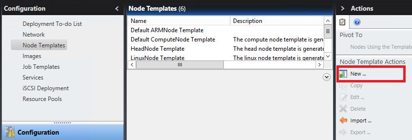 Screenshot shows the Noted Templates Configuration page.