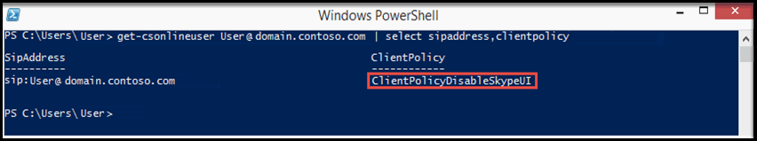 Skype for Business Online - UI Disabled.