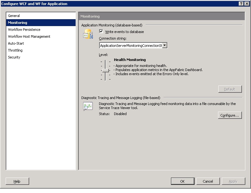 Configure WCF and WF for Application
