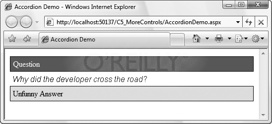 AccordionDemo.aspx in action