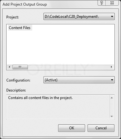 Adding project output manually
