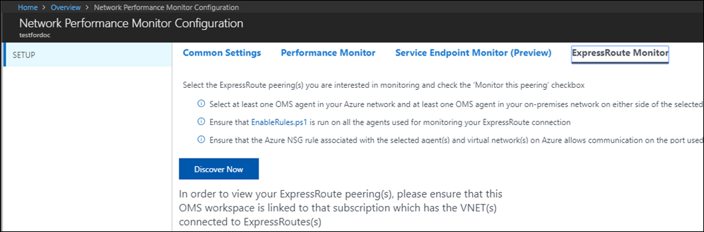 ExpressRoute Monitor view