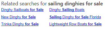 Related searches example on Bing