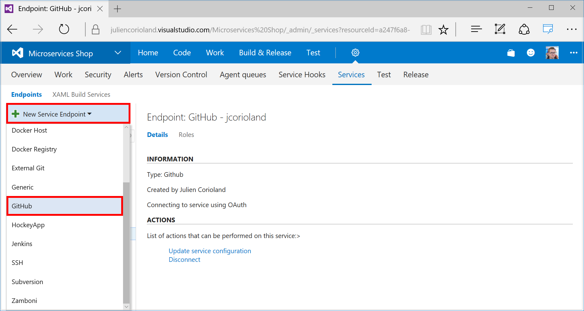 Azure DevOps Services - GitHub