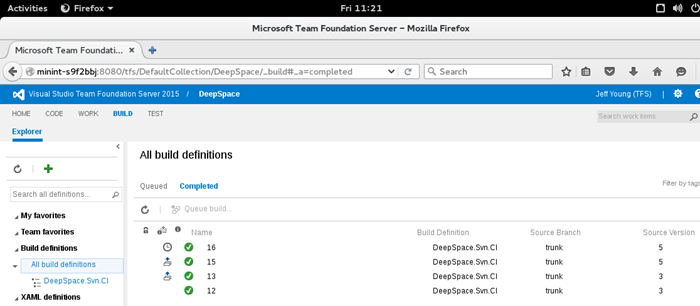 CI queued builds completed screen