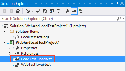 Solution Explorer: double-click your load test