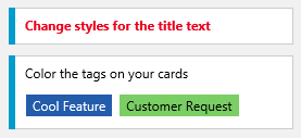 Formatting title text and tag colors