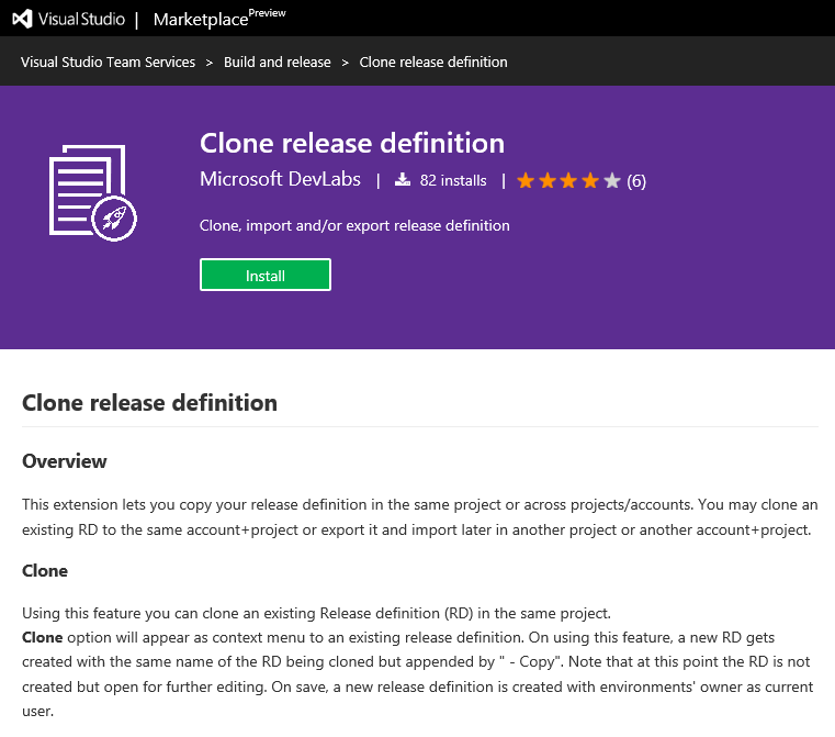Cloning a release definition