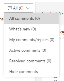 PR comments filter