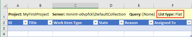 Empty flat list connected to a project