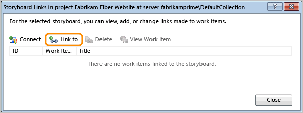 Choose to link to a work item