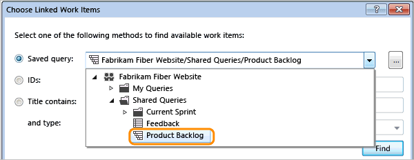 Select query to find work items