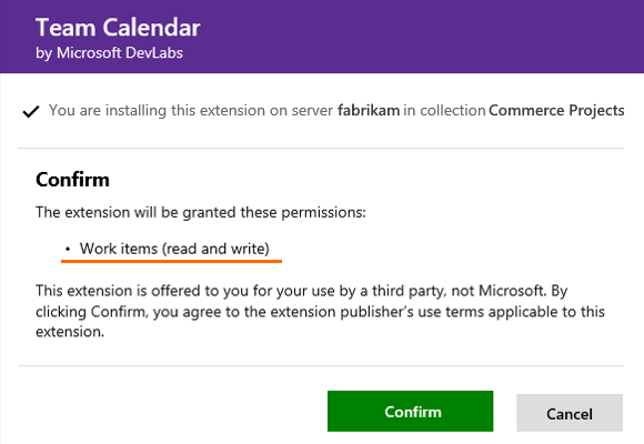Review the permissions granted to this extension