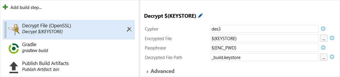 Decrypt keystore settings