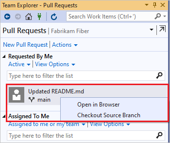 Screenshot that shows Checkout source branch.