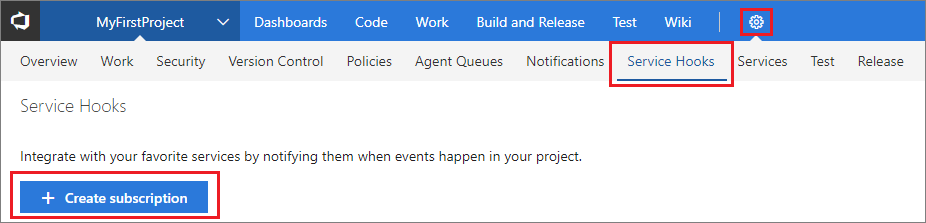 Screenshot of project administration page, TFS.