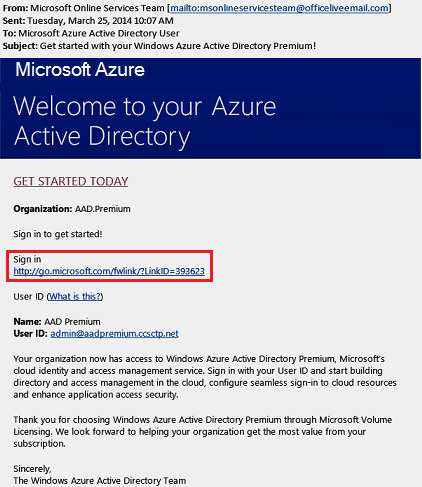 Azure AD Email