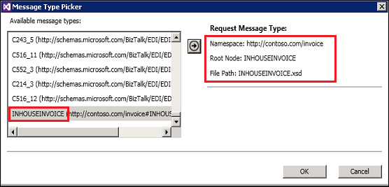 Specify the message type of the inbound message