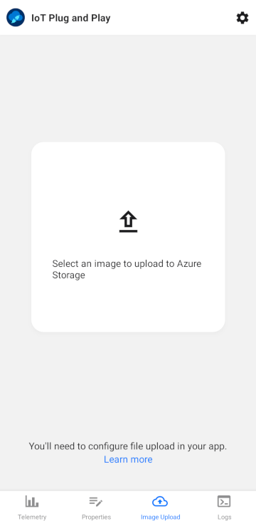 Screenshot that shows the image upload page in the smartphone app.