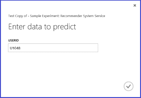 Sample of recommender system service