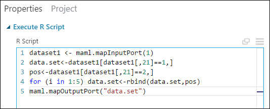 R script in the Execute R Script module
