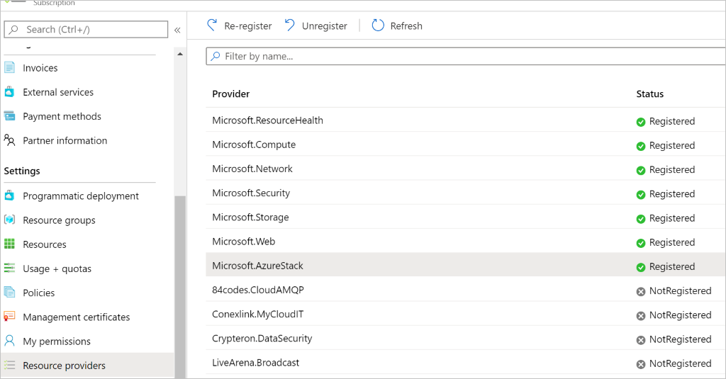 Register Azure Stack Hub Resource Provider
