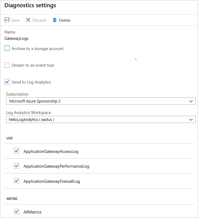 Azure Sentinel connector settings