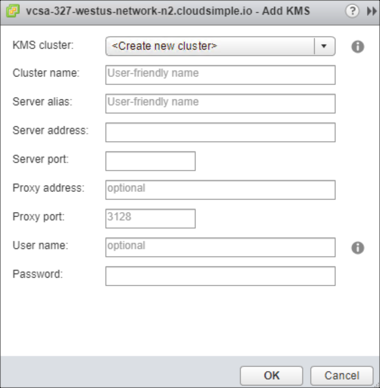 Add KMS cluster details in vCenter