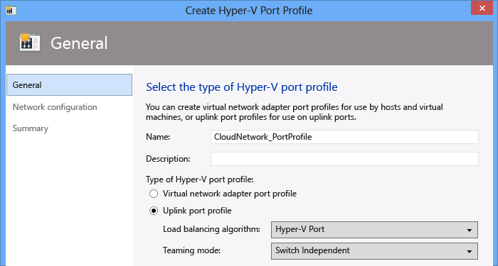 Create port profile