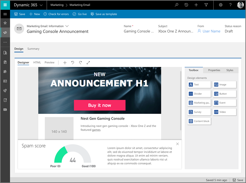 Spam score Spam score