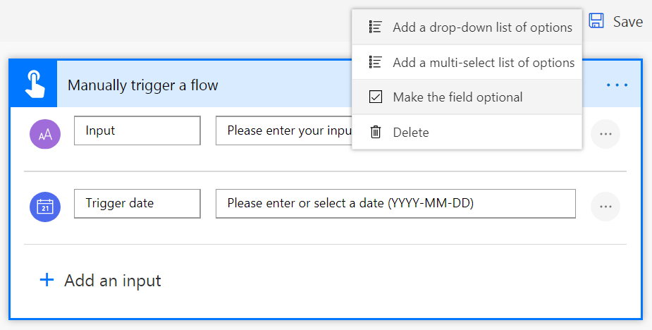 Make input optional Make input optional