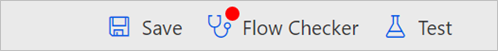 Flow checker in the command bar Flow checker in the command bar