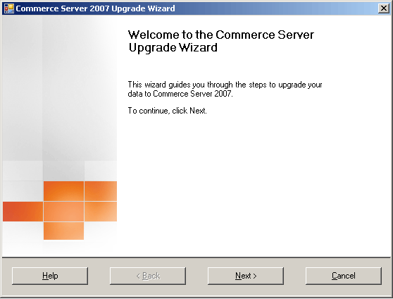 The Welcome to the Upgrade Wizard page.
