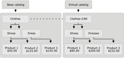 Figure that demonstrates virtual catalogs