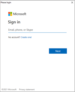 Composer Azure sign-in credentials