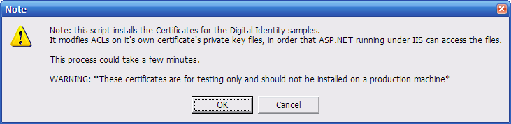 Installing sample certificates