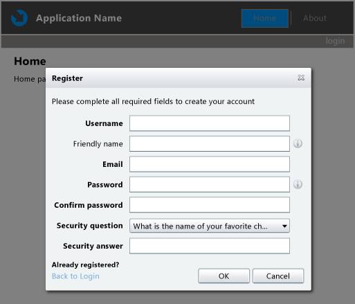 Register dialog box