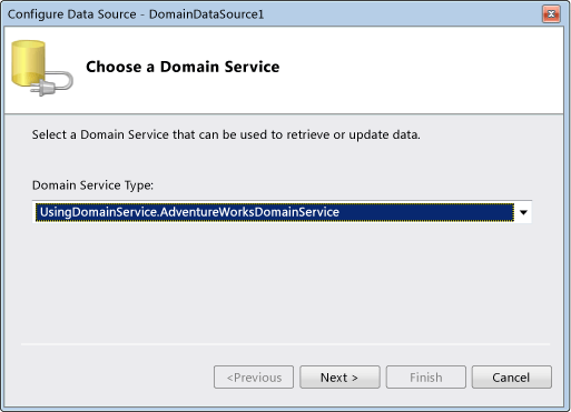 ASP.NET Domain Service Client: Choose Domain Servi