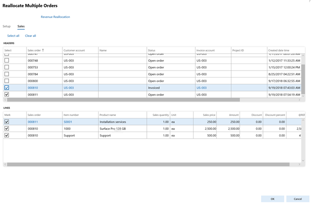 Multiple sales order reallocation Multiple sales order reallocation