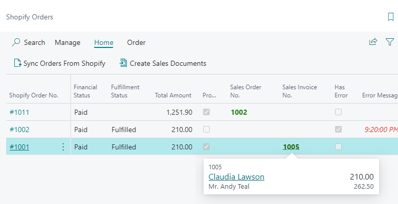 Shopify Orders Shopify Orders
