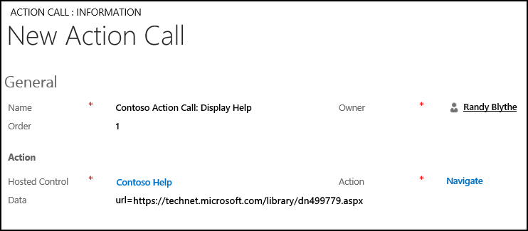 Create an action call in Unified Service Desk Create an action call in Unified Service Desk.
