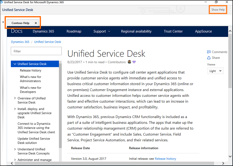 Help displayed in the client application Help displayed in the client application.