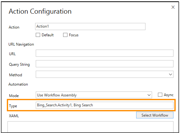 Type information for the selected workflow Type information for the selected workflow.