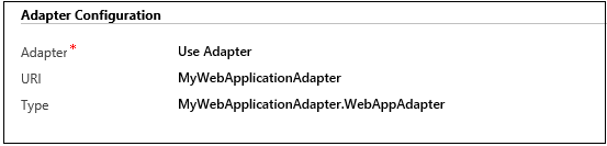 Web adapter configuration Web adapter configuration.