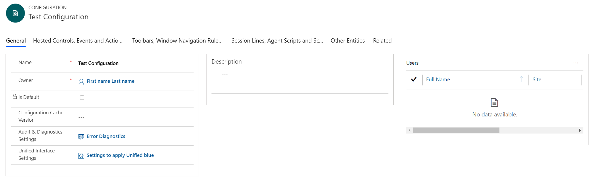 Menu with components added to configuration Menu with components added to configuration.