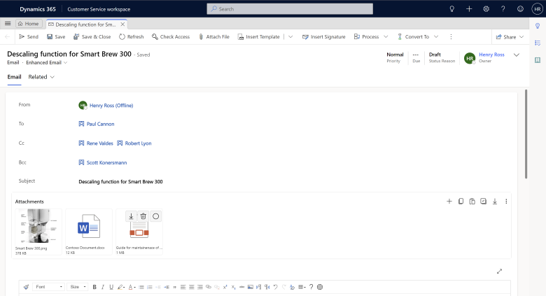 Image showing the new attachment experience. Image showing the new attachment experience.