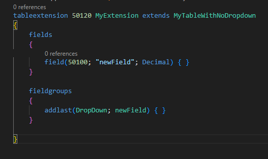 Example of adding a field to a dropdown field group even if not on the base table Example of adding a field to a dropdown field group even if not on the base table